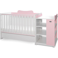 Lorelli Multi Πολυμορφική Κούνια με Στρώμα 60x120cm White Orchid Pink 10150570038A