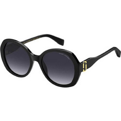 Marc Jacobs MARC763S 8079O Γυναικεία Γυαλιά Ηλίου Οβάλ Κοκάλινα Μαύρα με Μαύρο Φακό