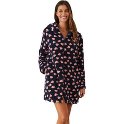 Promise Γυναικεία Ρόμπα Χειμωνιάτικη Fleece Navy Μπλε 18354