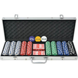 vidaXL Σετ 500 Μάρκες Poker σε Βαλίτσα με 2 Τράπουλες 80182
