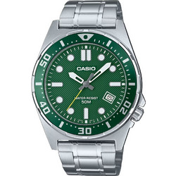 Casio Ανδρικό Ρολόι με Ασημί Μεταλλικό Μπρασελέ MTD-135D-3AVDF