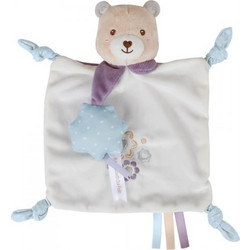 Bebe Stars Teddy Flower Πανάκι Παρηγοριάς Αρκουδάκι Λευκό 60-107