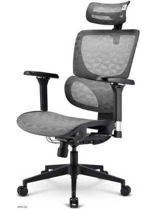 Sharkoon OfficePal C40M Καρέκλα Gaming Mesh με Ρυθμιζόμενα Μπράτσα Γκρι Μαύρη ACSHR41428