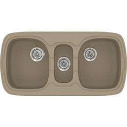 Sanitec Classic 303 Επικαθήμενος Νεροχύτης Γρανίτη Ματ Granite Taupe 96x51cm