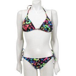 Roxy Bikini Set Τριγωνάκι Μαύρο Πολύχρωμο XIWSM011