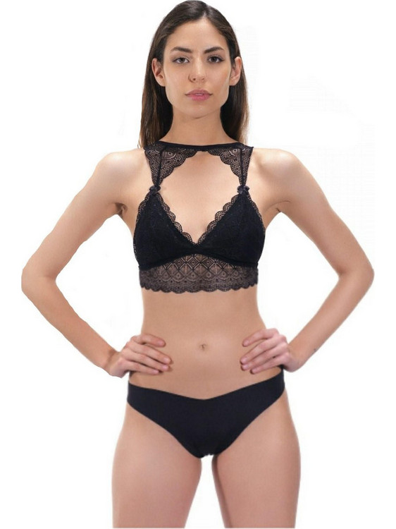 Cottonhill Bralette χωρίς Μπανέλα Μαύρο CH1003-2