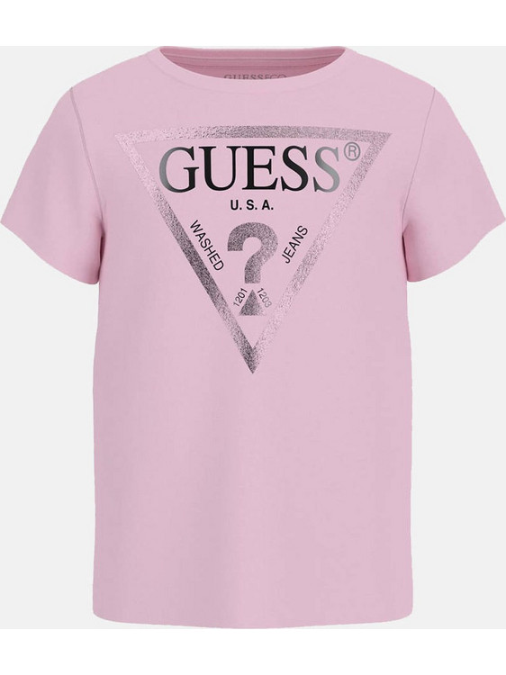 Guess Παιδικό T-Shirt Κοντομάνικο Ροζ Ροζ Χρυσό K73I56K8HM0-G6K9