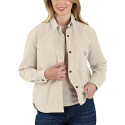 Carhartt Μακρυμάνικο Γυναικείο Πουκάμισο Βαμβακερό Mονόχρωμο Εκρού 106621-A16