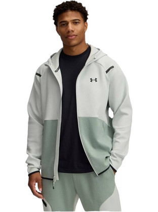 Under Armour Ανδρική Ζακέτα Fleece με Κουκούλα και Φερμουάρ Χακί 1389352-377