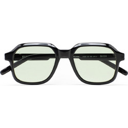 Kaleos Quick-1 Ανδρικά Γυαλιά Ηλίου Aviator Κοκάλινα Μαύρα με Πράσινο Φακό