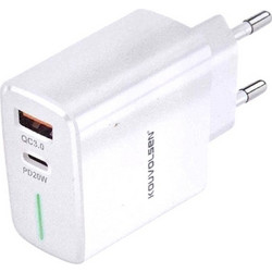Kouvolsen CX143 Φορτιστής χωρίς Καλώδιο με Θύρα USB-A & Θύρα USB-C 20W Quick Charge 3.0 & Power Delivery