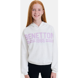 Benetton Παιδικό Φούτερ με Κουκούλα Λευκό 3J68C203Q-074
