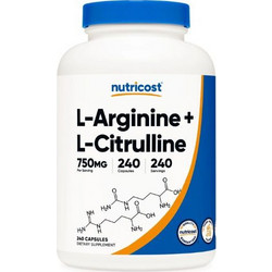 Nutricost L-Arginine & L-Citrulline 750mg 240 Κάψουλες