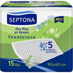 Septona Dry Plus Υποσέντονα Ακράτειας με Άρωμα 5 Στρωμάτων 60x90cm 15τμχ