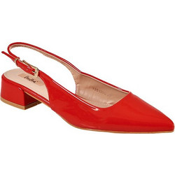 Elenross Γόβες Slingback Λουστρίνι με Χοντρό Χαμηλό Τακούνι Κόκκινες GS09785W-RED