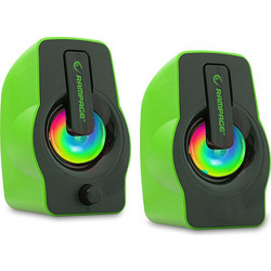 Rampage RMS-G7 Falsetto Ηχεία Υπολογιστή 2.0 6W με RGB Φωτισμό Πράσινα