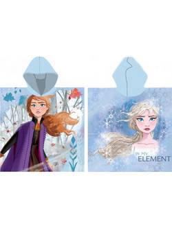 Frozen Element Παιδικό Πόντσο Θαλάσσης Microfiber Γαλάζιο 55x110cm 335059