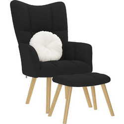 vidaXL Πολυθρόνα Relax με Υποπόδιο Μαύρη 8721158362056