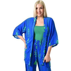 Potre Γυναικείο Κιμονό Παραλίας Κοντό Πράσινο Royal Blue 248021111