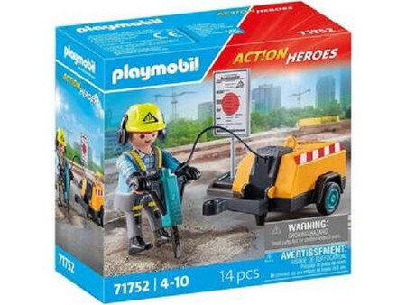 Playmobil Action Heroes Εργάτης με Κομπρεσέρ για 4-10 Ετών 71752