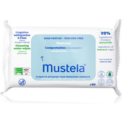 Mustela a Compostable at Home Μωρομάντηλα με Νερό Χωρίς Άρωμα 60τμχ
