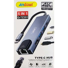 Andowl Q-TZ201 USB-C Docking Station με HDMI Ethernet