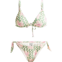 Roxy Bikini Set Τριγωνάκι Πράσινο Mint Σομόν ERJX203576