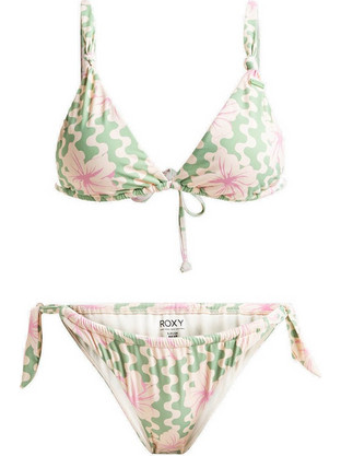 Roxy Bikini Set Τριγωνάκι Πράσινο Mint Σομόν ERJX203576