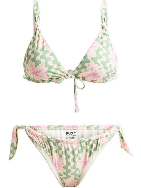 Roxy Bikini Set Τριγωνάκι Πράσινο Mint Σομόν ERJX203576
