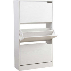 Bakaji Παπουτσοθήκη Ξύλινη Λευκή M63xΠ24xY115cm 02837836