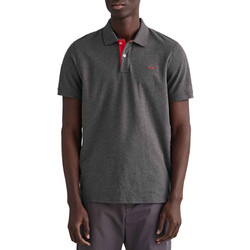 Gant Ανδρική Μπλούζα Polo Κοντομάνικη Ανθρακί 3G2062026-95
