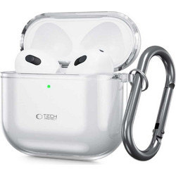 Tech-Protect Flexair Θήκη Σιλικόνης με Γάντζο για Apple AirPods 4 Διαφανής
