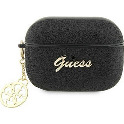Guess Glitter Flake Θήκη Σιλικόνης για Apple AirPods Pro 2 Μαύρη