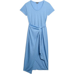 Superdry Midi Καλοκαιρινό Καθημερινό Φόρεμα Ντραπέ Γαλάζιο W8011944A