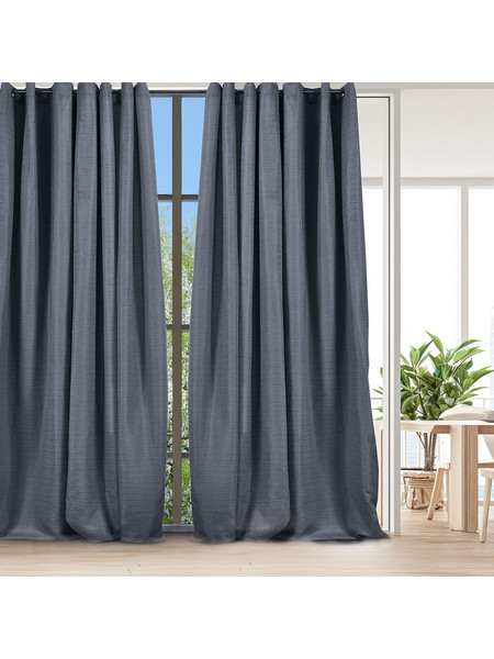 WhiteEgg Κουρτίνα Παραθύρου με Τρουκς 270x280 K0187-6 Grey Blue