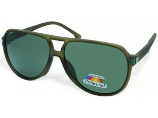 Olive PK8256160073 Ανδρικά Γυαλιά Ηλίου Aviator Κοκάλινα Πράσινα με Πράσινο Φακό