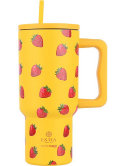 Estia Straw Tumbler XL Save The Aegean Berry Bright 900ml