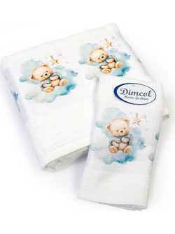 Dimcol Cute Bear 302 Σετ Βρεφικές Πετσέτες 2τμχ 400gr/m²