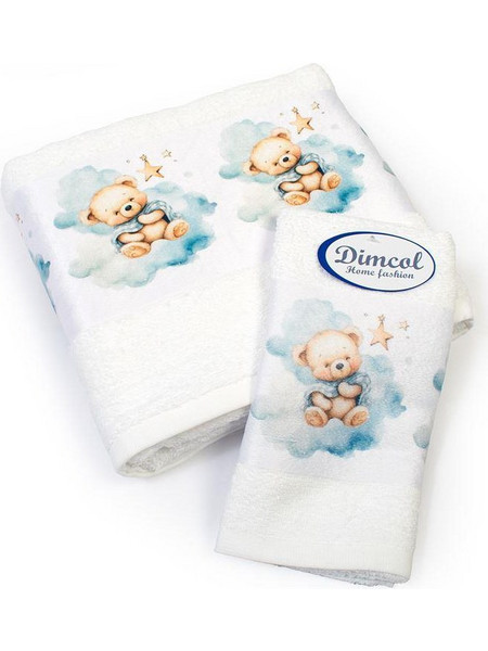 Dimcol Cute Bear 302 Σετ Βρεφικές Πετσέτες 2τμχ 400gr/m²