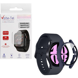 Volte-Tel Πλαστική Θήκη Tempered Glass για Samsung Galaxy Watch 6 40mm Μπλε