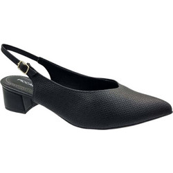 Piccadilly Ανατομικές Γόβες Slingback Δερμάτινες με Χοντρό Χαμηλό Τακούνι Μαύρες 1-779-25133