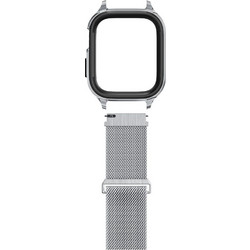 Spigen Metal Fit Pro Μεταλλική Θήκη με Λουράκι για Apple Watch 4 / 5 / 6 / 7 / 8 / 9 / SE 44 / 45mm Ασημί