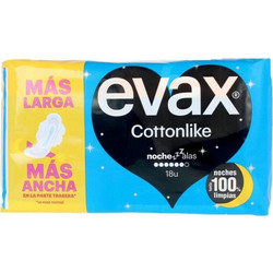 Evax Cottonlike Night Σερβιέτες με Φτερά για Αυξημένη Ροή 6 Σταγόνες 18τμχ