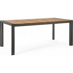 Kare Design Cameron Ορθογώνιο Τραπέζι Κήπου Μασίφ Ξύλο Καφέ Ανθρακί KA-0663399