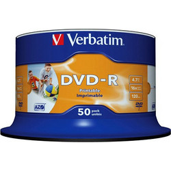 Verbatim 43533 Εγγράψιμα DVD-R 16x Printable 4.7GB Cake Box 50τμχ