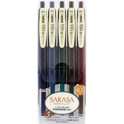 Zebra Sarasa Clip Σετ Στυλό Gel 0.5mm Πολύχρωμο 5τμχ ZB-69420
