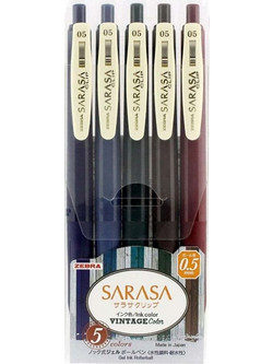 Zebra Sarasa Clip Σετ Στυλό Gel 0.5mm Πολύχρωμο 5τμχ ZB-69420