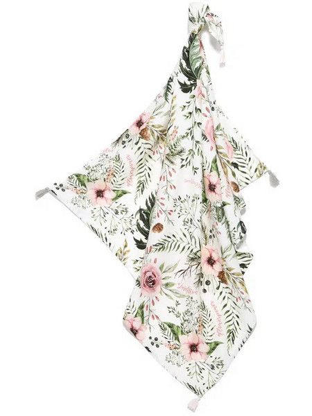 La Millou Swaddle Wild Blossom Πάνα Αγκαλιάς Λευκή 120x100cm 103.03197