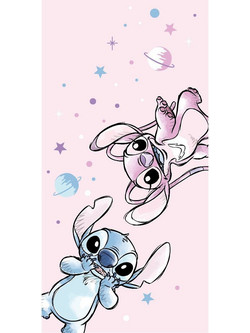 Borea Planet Stitch Παιδική Πετσέτα Θαλάσσης Microfiber Ροζ 70x140cm