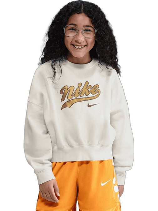 Nike Παιδικό Φούτερ Λευκό Μπεζ IH4308-133